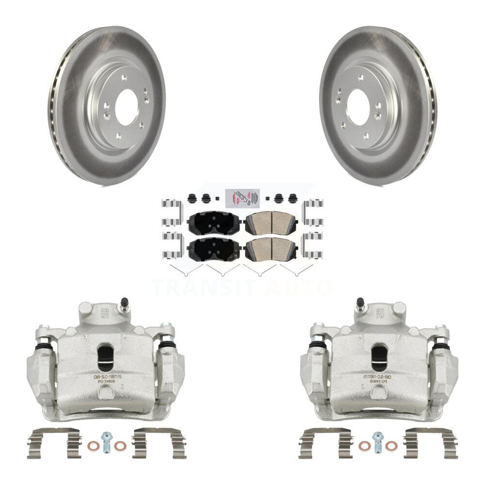 Front Disc Brake Caliper Coated Rotors And Ceramic Pad Kit For Hyundai Sonata Kia Optima KCG-100252N