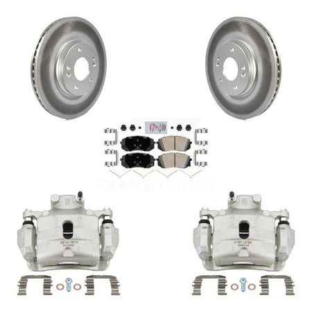 Front Disc Brake Caliper Coated Rotors And Ceramic Pad Kit For Hyundai Sonata Kia Optima KCG-100252N