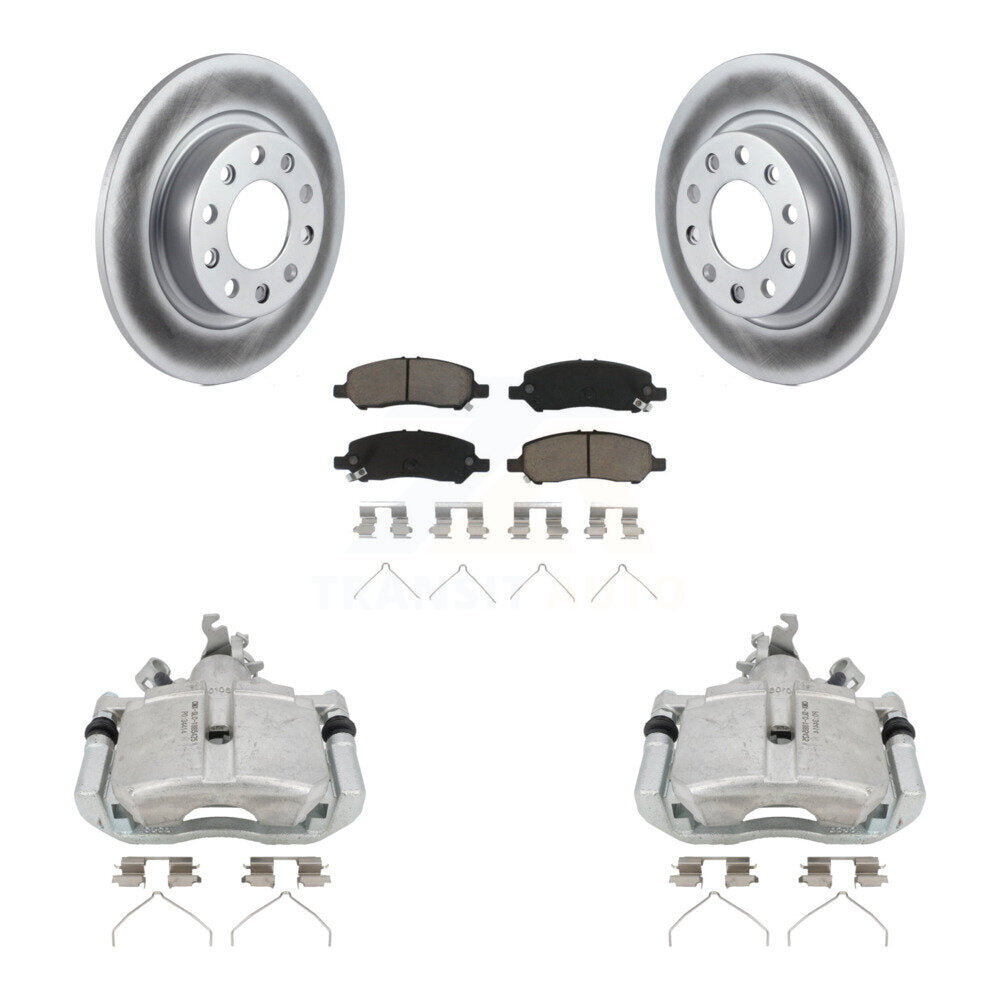 Rear Disc Brake Caliper Coated Rotors And Ceramic Pads Kit For 2013-2016 Dodge Dart KCG-100253C
