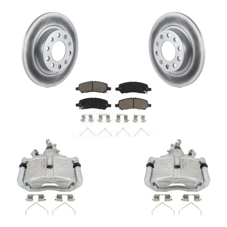 Rear Disc Brake Caliper Coated Rotors And Ceramic Pads Kit For 2013-2016 Dodge Dart KCG-100253C
