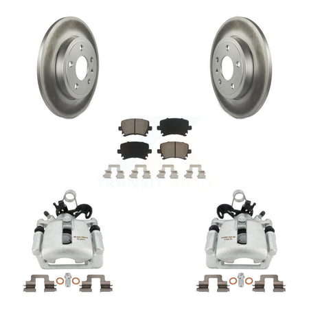 Rear Disc Brake Caliper Coated Rotors And Ceramic Pads Kit For Audi A4 Quattro KCG-100254C by Transit Auto