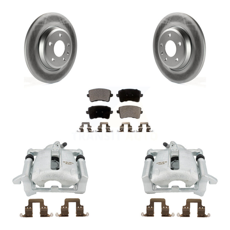 Rear Disc Brake Caliper Coated Rotors And Semi-Metallic Pads Kit For Audi Q5 A4 Quattro A5 KCG-100255P