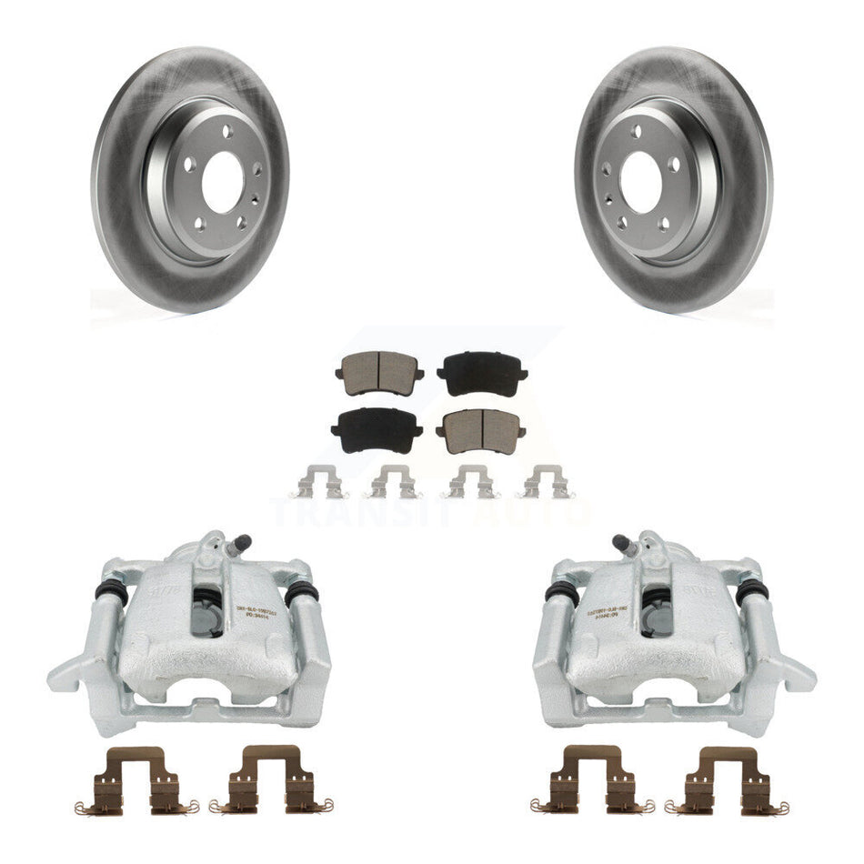 Rear Disc Brake Caliper Coated Rotors And Ceramic Pads Kit For Audi Q5 A4 Quattro A5 KCG-100256C by Transit Auto