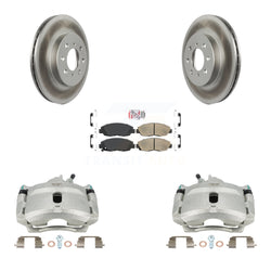 Front Disc Brake Caliper Coated Rotors And Ceramic Pads Kit For Honda Civic Insight Acura EL KCG-100256N