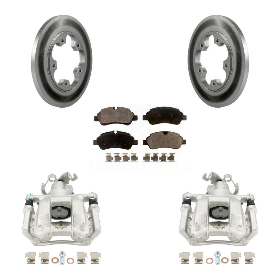 Rear Disc Brake Caliper Coat Rotor & Ceramic Pad Kit For Ford Transit-250 Transit-150 HD KCG-100256T