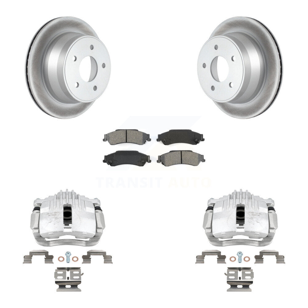 Rear Disc Brake Caliper Coated Rotors And Semi-Metallic Pads Kit For Chevrolet S10 KCG-100258S