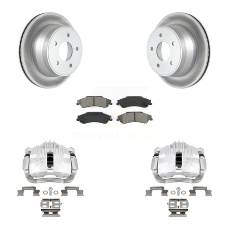 Rear Disc Brake Caliper Coated Rotors And Semi-Metallic Pads Kit For Chevrolet S10 KCG-100258S