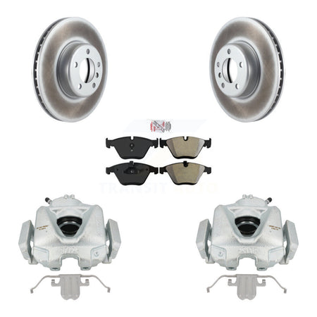 Front Disc Brake Caliper Coated Rotors And Semi-Metallic Pads Kit For BMW 328i KCG-100259N by Transit Auto