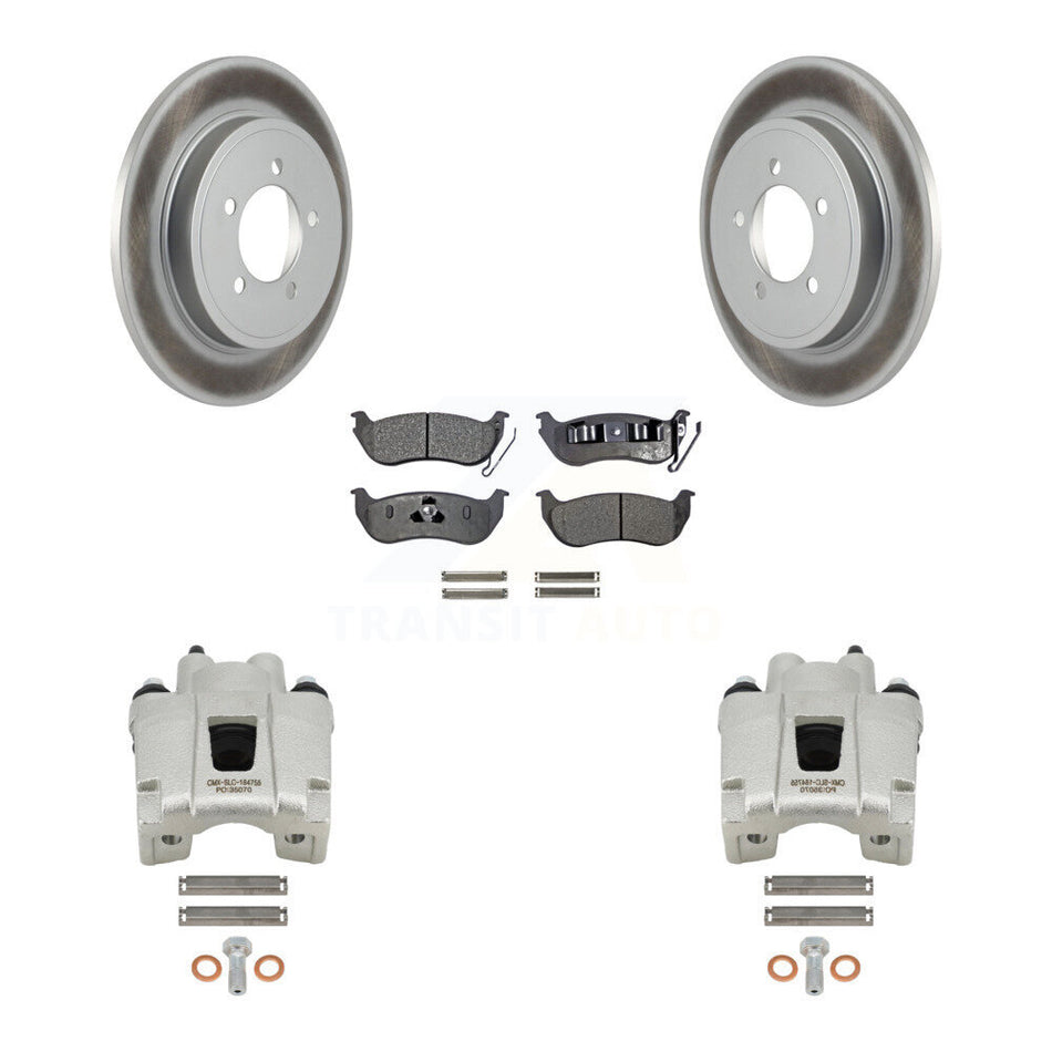 Rear Disc Brake Caliper Coated Rotors And Ceramic Pads Kit For Ford Explorer Sport Trac Mercury Mountaineer KCG-100259T