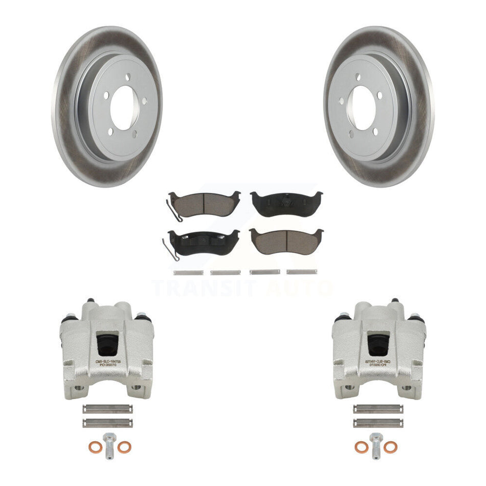 Rear Disc Brake Caliper Coated Rotors And Ceramic Pads Kit For Ford Explorer Sport Trac Mercury Mountaineer KCG-100260C