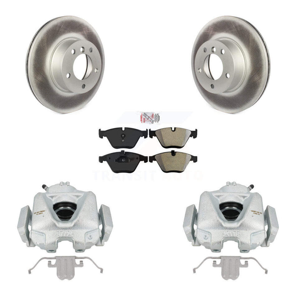 Front Disc Brake Caliper Coated Rotors And Semi-Metallic Pads Kit For BMW 328i xDrive X1 328xi KCG-100260N