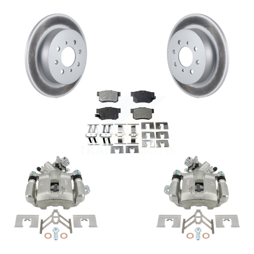 Rear Disc Brake Caliper Coated Rotors And Semi-Metallic Pad Kit For Honda Civic Acura EL KCG-100260P