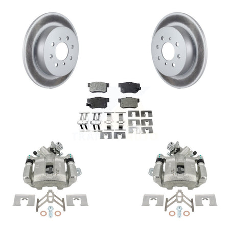 Rear Disc Brake Caliper Coated Rotors And Semi-Metallic Pad Kit For Honda Civic Acura EL KCG-100260P
