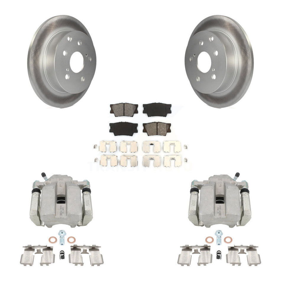 Rear Disc Brake Caliper Coated Rotors And Semi-Metallic Pads Kit For Toyota RAV4 KCG-100260S