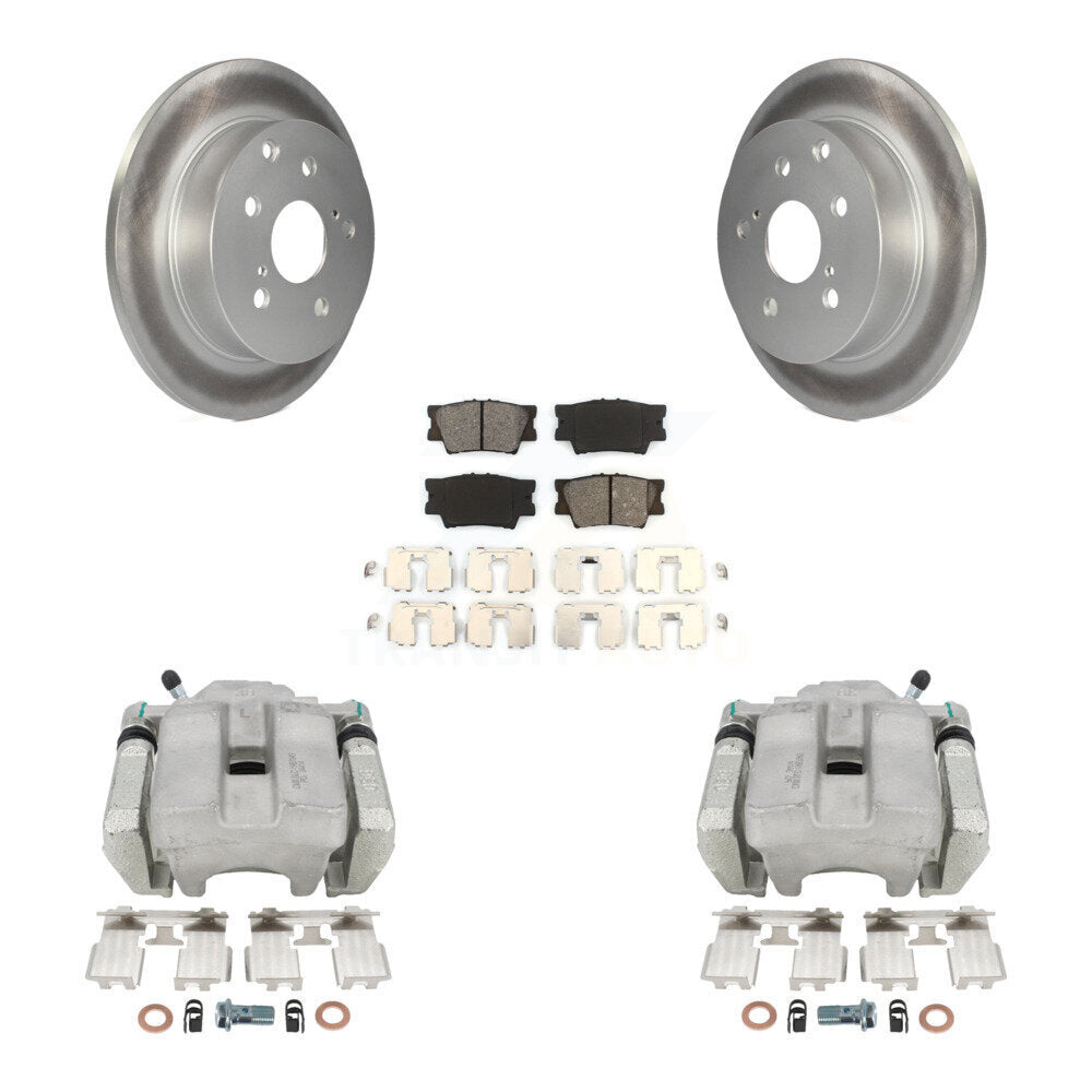 Rear Disc Brake Caliper Coated Rotors And Semi-Metallic Pads Kit For Toyota RAV4 KCG-100261S