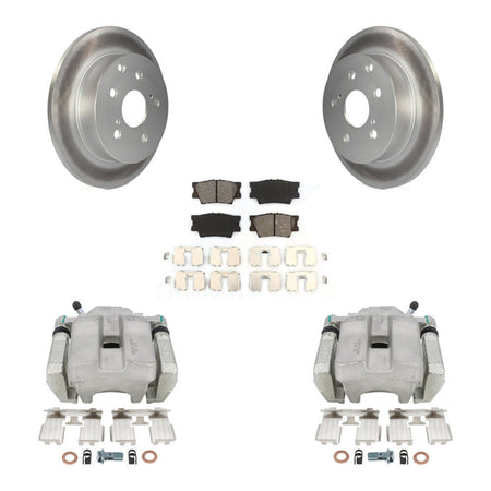 Rear Disc Brake Caliper Coated Rotors And Semi-Metallic Pads Kit For Toyota RAV4 KCG-100261S