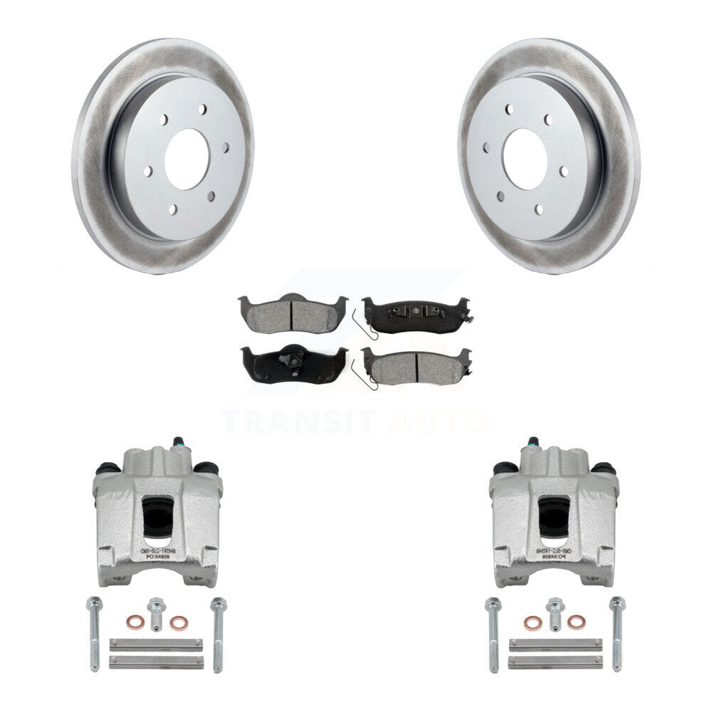 Rear Brake Caliper Coat Rotor And Semi-Metallic Pad Kit For Nissan TITAN Armada INFINITI KCG-100262S