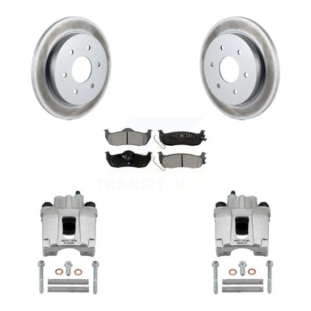Rear Brake Caliper Coat Rotor And Semi-Metallic Pad Kit For Nissan TITAN Armada INFINITI KCG-100262S