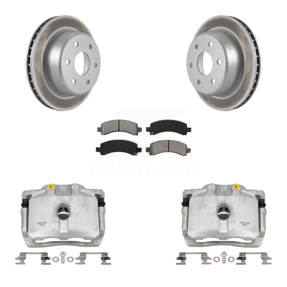 Rear Brake Caliper Coat Rotors Semi-Metallic Pad Kit For Chevrolet GMC Avalanche 1500 XL KCG-100263S
