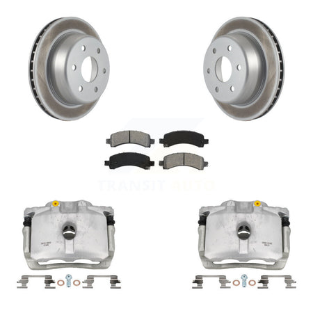 Rear Brake Caliper Coat Rotors Semi-Metallic Pad Kit For Chevrolet GMC Avalanche 1500 XL KCG-100263S