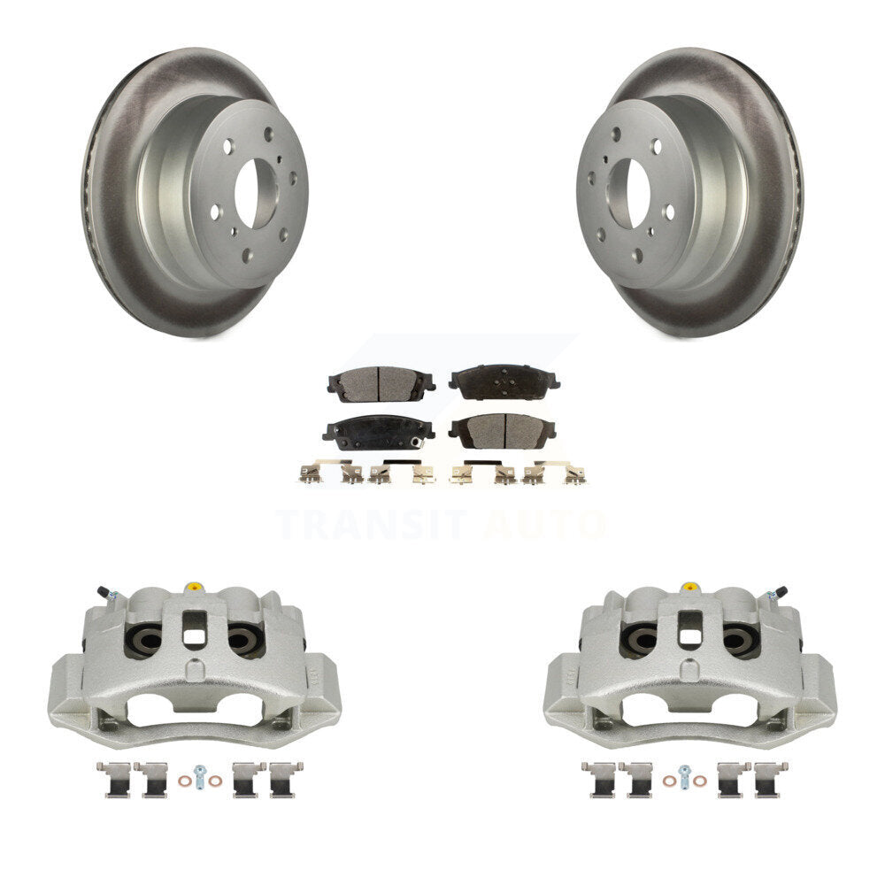 Rear Disc Brake Caliper Coated Rotors And Ceramic Pads Kit For Chevrolet Suburban HD KCG-100263T