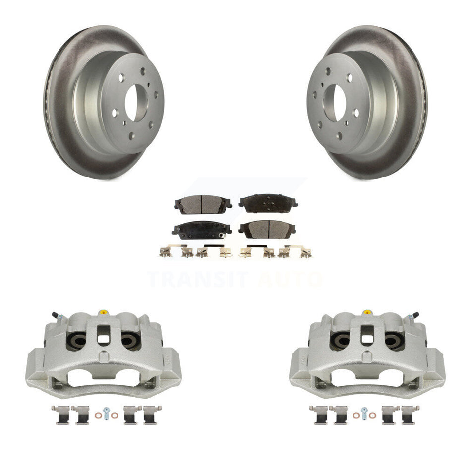 Rear Disc Brake Caliper Coated Rotors And Ceramic Pads Kit For Chevrolet Suburban HD KCG-100263T
