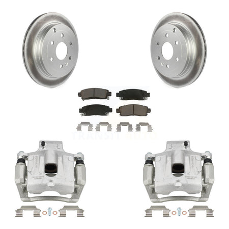 Rear Brake Caliper Coat Rotor And Ceramic Pad Kit For GMC Acadia Buick Enclave Chevrolet KCG-100264C