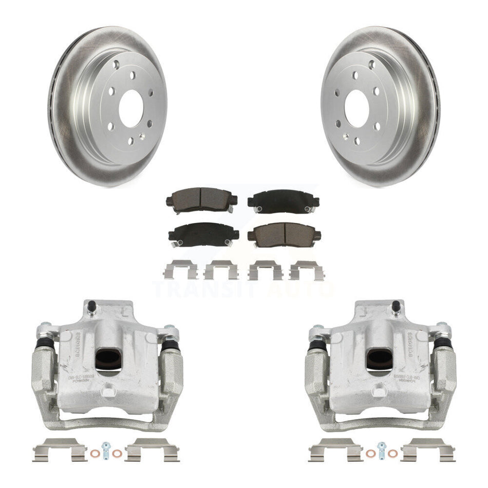 Rear Brake Caliper Coat Rotor And Ceramic Pad Kit For GMC Acadia Buick Enclave Chevrolet KCG-100264C