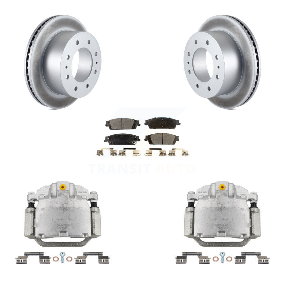 Rear Brake Caliper Coat Rotor Ceramic Pad Kit For 17-19 Chevrolet Suburban Premier/LT/LS KCG-100264T