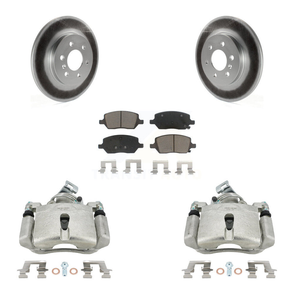 Rear Disc Brake Caliper Coated Rotors And Ceramic Pads Kit For Chevrolet Uplander Buick Terraza Pontiac Montana Saturn Relay KCG-100265C by Transit Auto