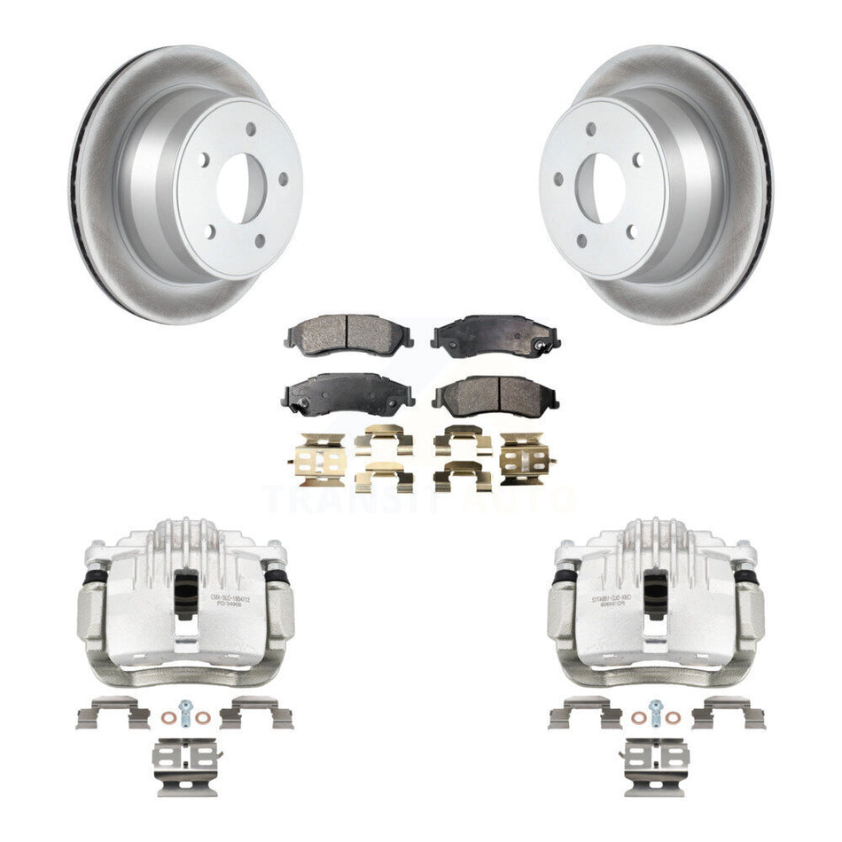 Rear Brake Caliper Coat Rotor & Semi-Metallic Pad Kit For Chevrolet GMC Blazer S10 Jimmy KCG-100265P