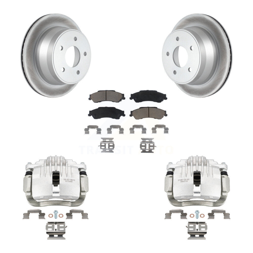 Rear Brake Caliper Coat Rotors Ceramic Pad Kit For Chevrolet GMC Blazer S10 Jimmy Sonoma KCG-100266C
