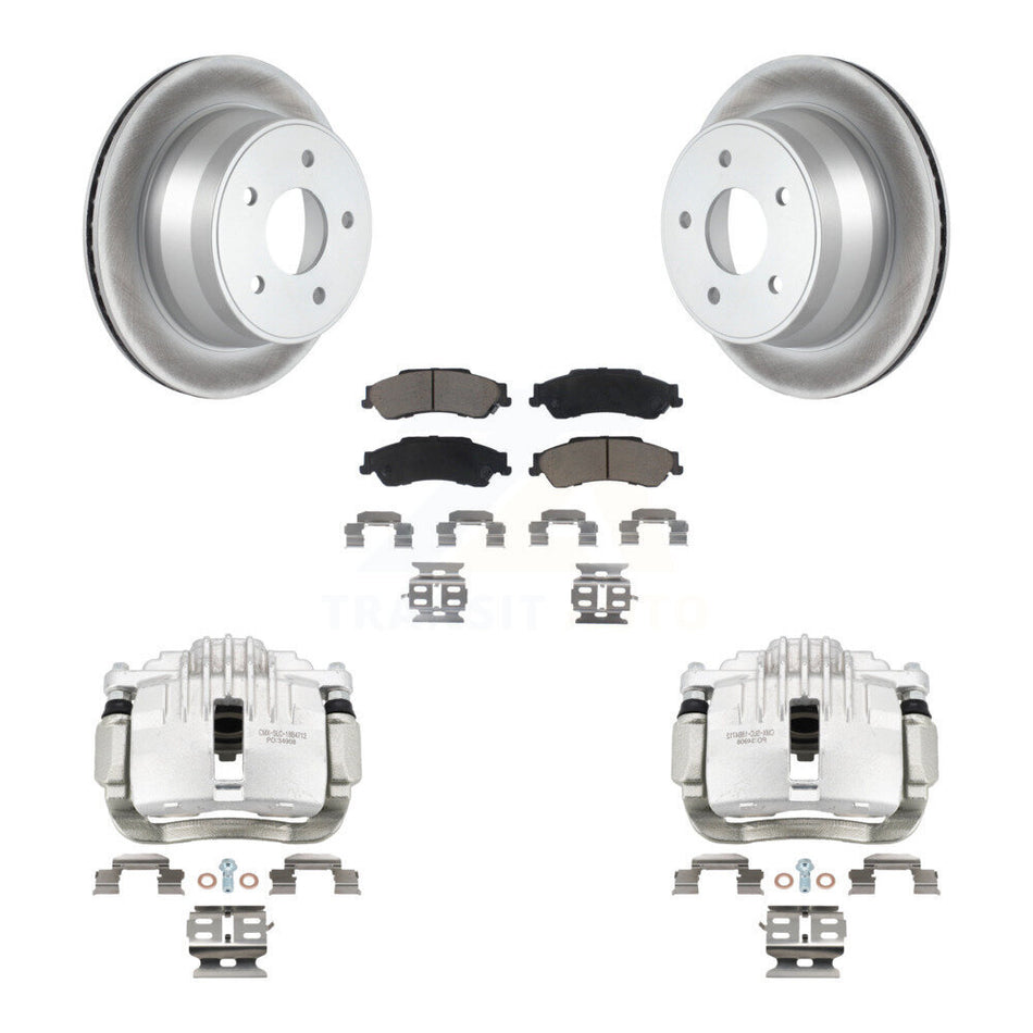 Rear Brake Caliper Coat Rotors Ceramic Pad Kit For Chevrolet GMC Blazer S10 Jimmy Sonoma KCG-100266C