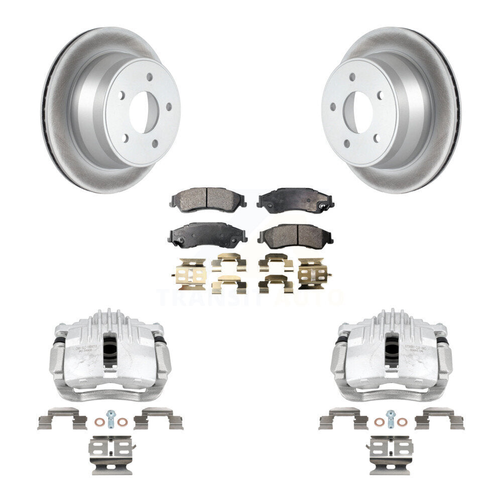 Rear Disc Brake Caliper Coated Rotors And Semi-Metallic Pads Kit For Chevrolet S10 KCG-100266P