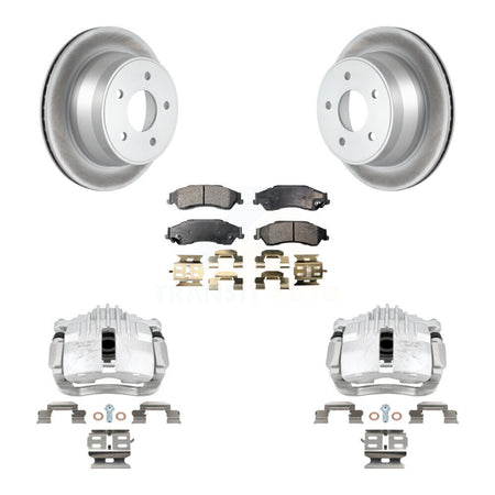 Rear Disc Brake Caliper Coated Rotors And Semi-Metallic Pads Kit For Chevrolet S10 KCG-100266P