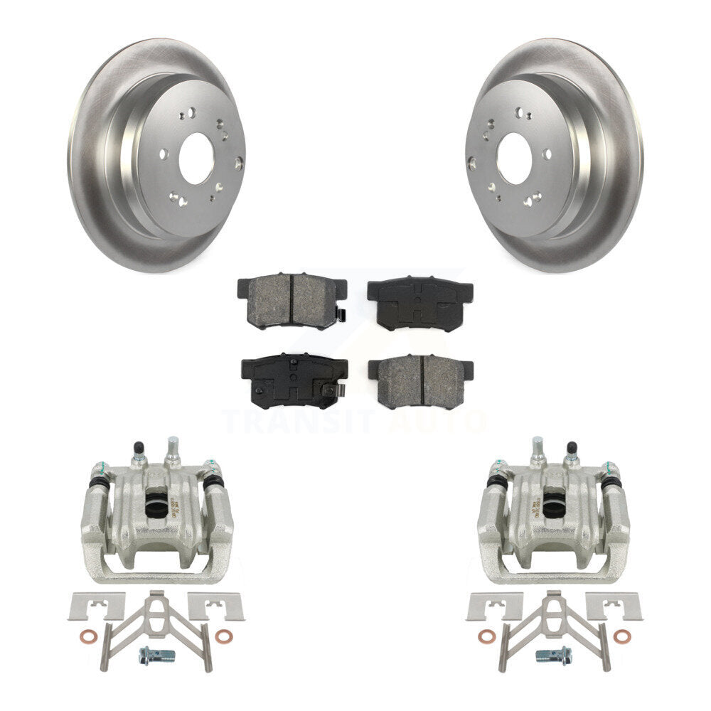 Rear Disc Brake Caliper Coated Rotors And Semi-Metallic Pads Kit For Acura RDX KCG-100266S by Transit Auto