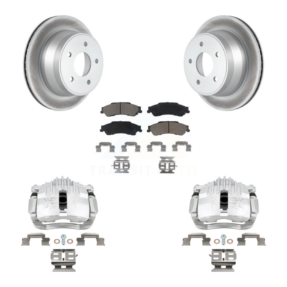 Rear Disc Brake Caliper Coated Rotors And Ceramic Pads Kit For Chevrolet S10 KCG-100267C