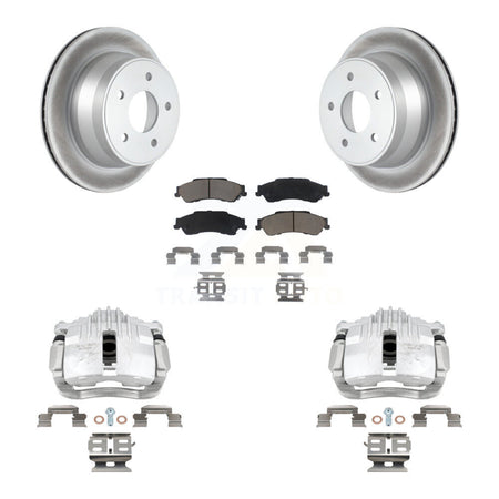 Rear Disc Brake Caliper Coated Rotors And Ceramic Pads Kit For Chevrolet S10 KCG-100267C