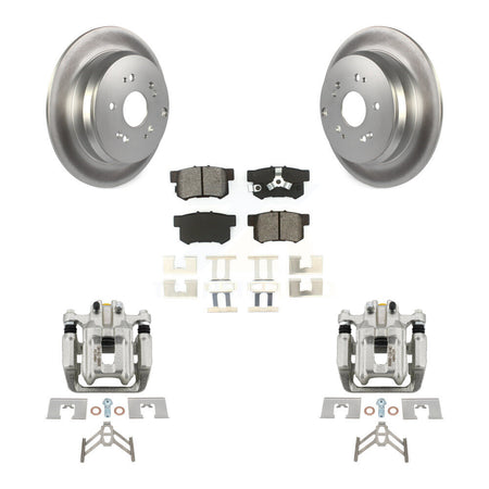 Rear Disc Brake Caliper Coated Rotors And Semi-Metallic Pad Kit For Honda CR-V Acura RDX KCG-100267S
