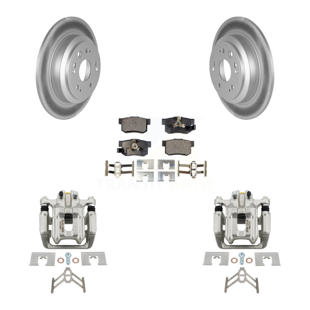 Rear Disc Brake Caliper Coated Rotors And Ceramic Pads Kit For 2012-2015 Honda Crosstour KCG-100267T