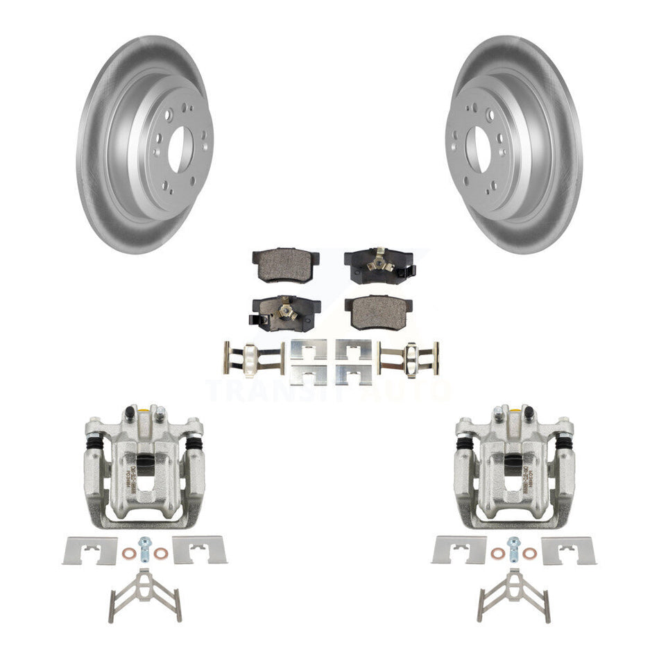 Rear Disc Brake Caliper Coated Rotors And Ceramic Pads Kit For 2012-2015 Honda Crosstour KCG-100267T