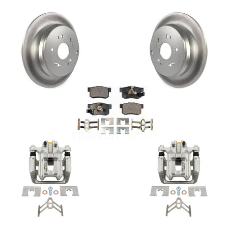 Rear Disc Brake Caliper Coated Rotors And Ceramic Pads Kit For Honda CR-V Acura RDX KCG-100268T