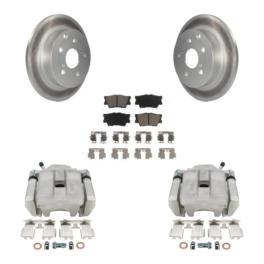 Rear Disc Brake Caliper Coated Rotors And Ceramic Pads Kit For Toyota RAV4 KCG-100269C