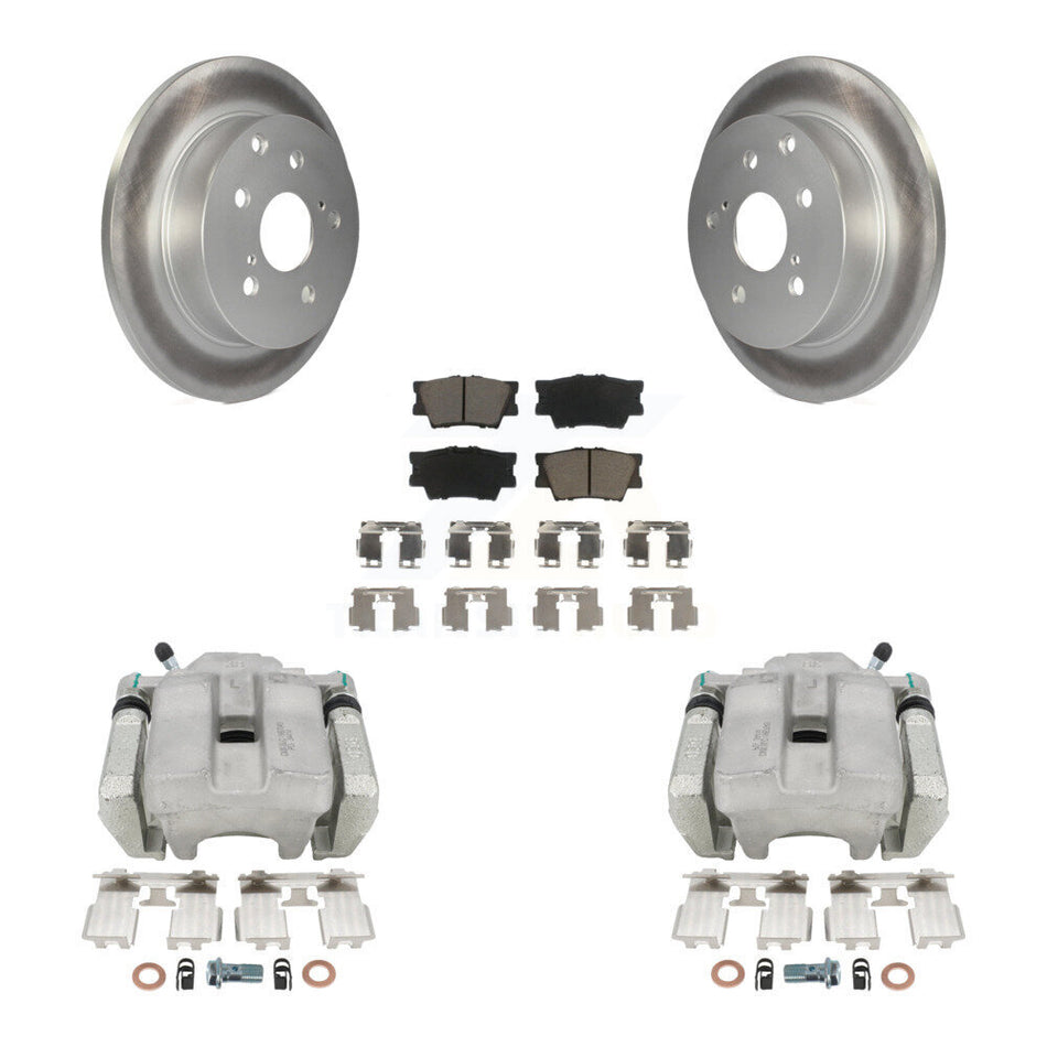 Rear Disc Brake Caliper Coated Rotors And Ceramic Pads Kit For Toyota RAV4 KCG-100269C