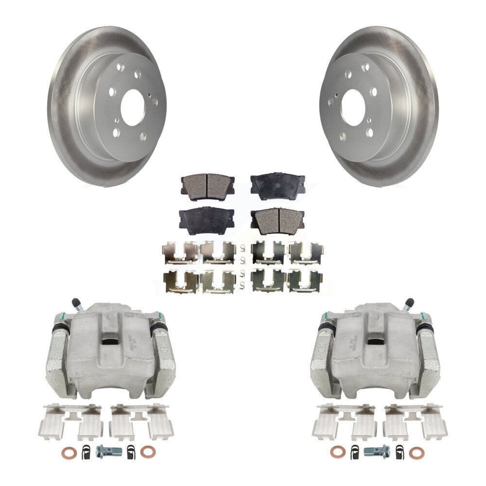 Rear Disc Brake Caliper Coated Rotors And Semi-Metallic Pads Kit For Toyota RAV4 KCG-100269P