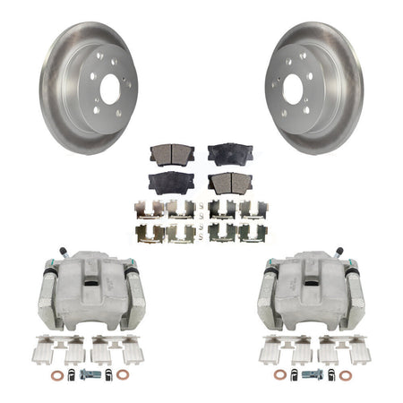 Rear Disc Brake Caliper Coated Rotors And Semi-Metallic Pads Kit For Toyota RAV4 KCG-100269P