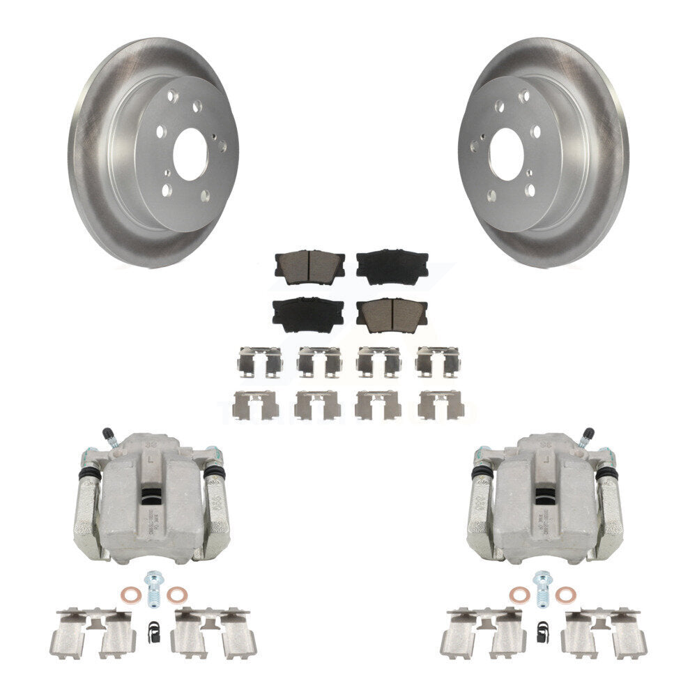 Rear Disc Brake Caliper Coated Rotors And Ceramic Pads Kit For Toyota RAV4 KCG-100270C by Transit Auto