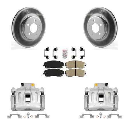 Front Brake Caliper Coat Rotor Ceramic Pad Kit For Chrysler 300 Dodge Charger Challenger KCG-100270N