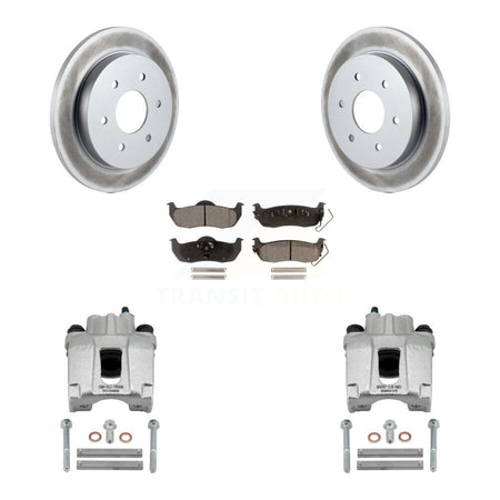 Rear Brake Caliper Coat Rotor And Semi-Metallic Pad Kit For Nissan TITAN Armada INFINITI KCG-100270P