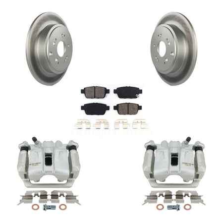 Rear Disc Brake Caliper Coated Rotors And Semi-Metallic Pads Kit For 2006-2014 Honda Ridgeline KCG-100270S by Transit Auto